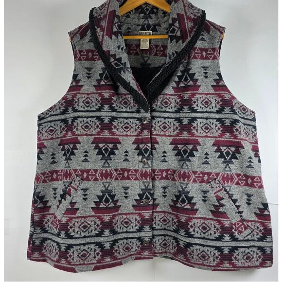 Duluth Trading Women's Sz 2XL Aztec Festivest Sherpa Collar Vest Quilt Lining - Picture 1 of 13